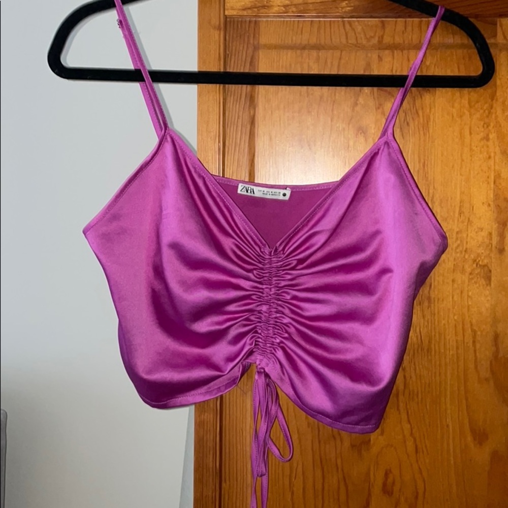 Zara Satin crop top
